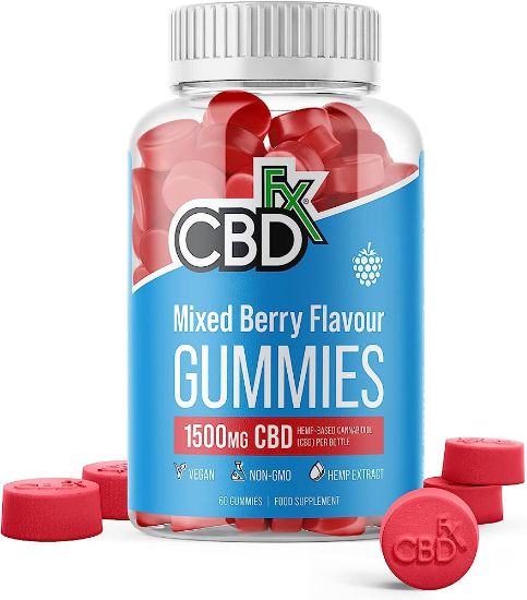Bilde av CBDfx The Original Mixed Berry 1500mg CBD Vegan Gummies (240g)