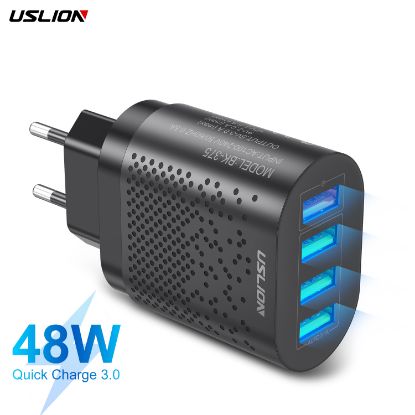 Bilde av USLION Wall Charger - USB 4-ports Black