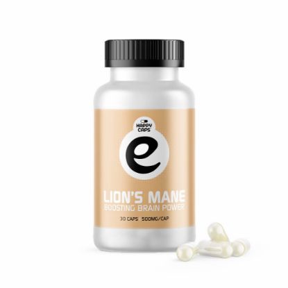 Bilde av Happy Caps Lion’s Mane Mushroom Superfood 500mg (30 capsules)