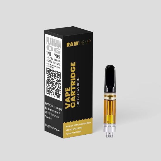 Bilde av Raw Hemp -  Platinum OG 1ml 70% CBD cartridge