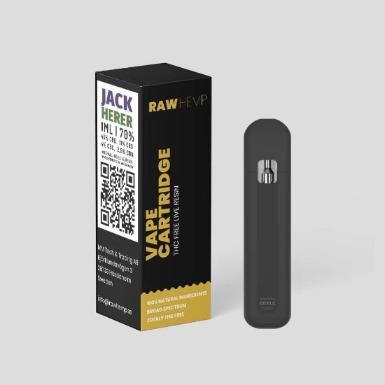 Bilde av Raw Hemp -  Jack Herer 1ml 70% CBD engangs vaporizer