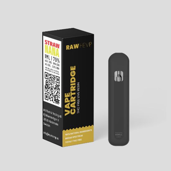 Bilde av Raw Hemp -  Strawnana 1ml 70% CBD engangs vaporizer