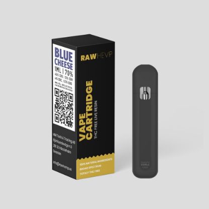 Bilde av Raw Hemp -  Blue Cheese 1ml 70% CBD engangs vaporizer