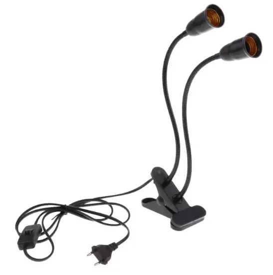 Bilde av E27 socket double lamp with clip, switch and cable 1.3m