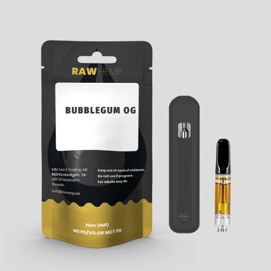 Bilde av Raw Hemp - Bubblegum 1ml 70% CBD engangs vaporizer