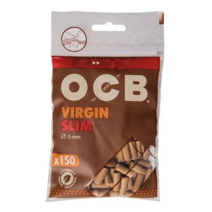 Bilde av OCB Virgin Slim Paper Filters- Ubleket  - Pose med 150 stk