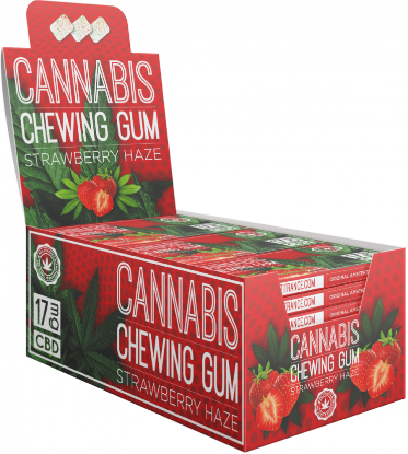 Bilde av Strawberry Haze 17mg CBD Cannabis Chewing Gums