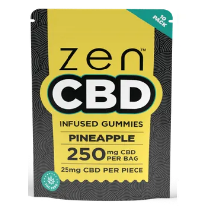 Bilde av Zen CBD Pineapple Gummies 250mg per Bag