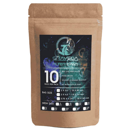 Bilde av GRAVEDA Rosin Bag Filter Bags 72µ 70x160mm - 10 poser