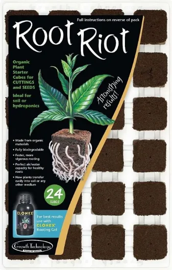 Bilde av Growth Technology Root Riot 24 cubes tray - organic starter cubes for seeds and cuttings