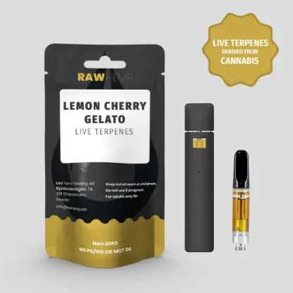 Bilde av Raw Hemp - Lemon Sherry Gelato CDT 1ml 70% Cannabinoider cartridge