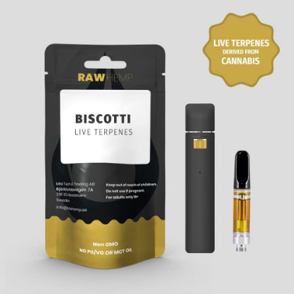 Bilde av Raw Hemp - Biscotti CDT 1ml 70% CBD engangs vaporizer